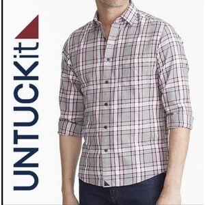 UNTUCKit Shirt Mens XXXL 3XL Plaid Button Up Flannel Rousseau Blue Pink Navy